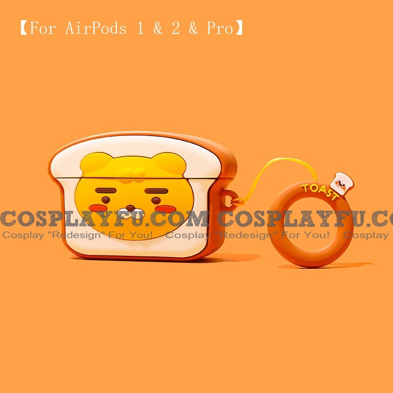 Cute 갈색 Toast Bear | Silicone Case for Apple AirPods 1, 2, Pro 코스프레